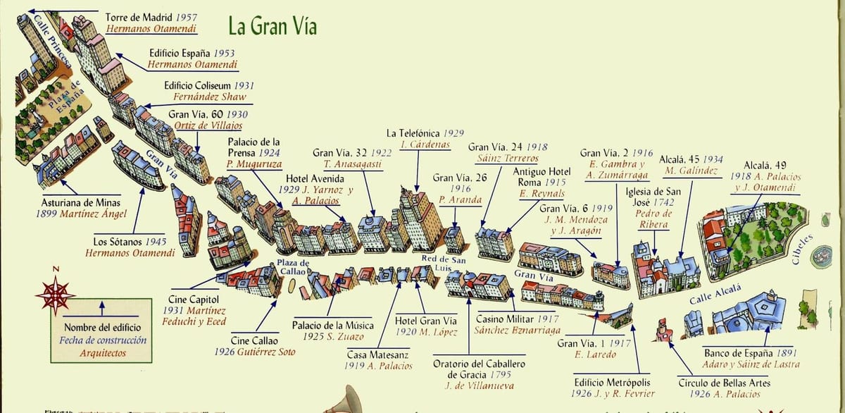 வரைபடம் கிரான் வழியாக மாட்ரிட்