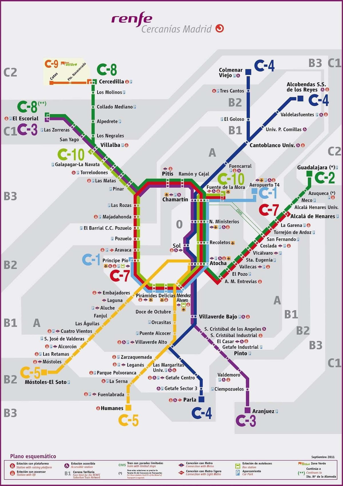 மாட்ரிட் ரயில் வரைபடம்