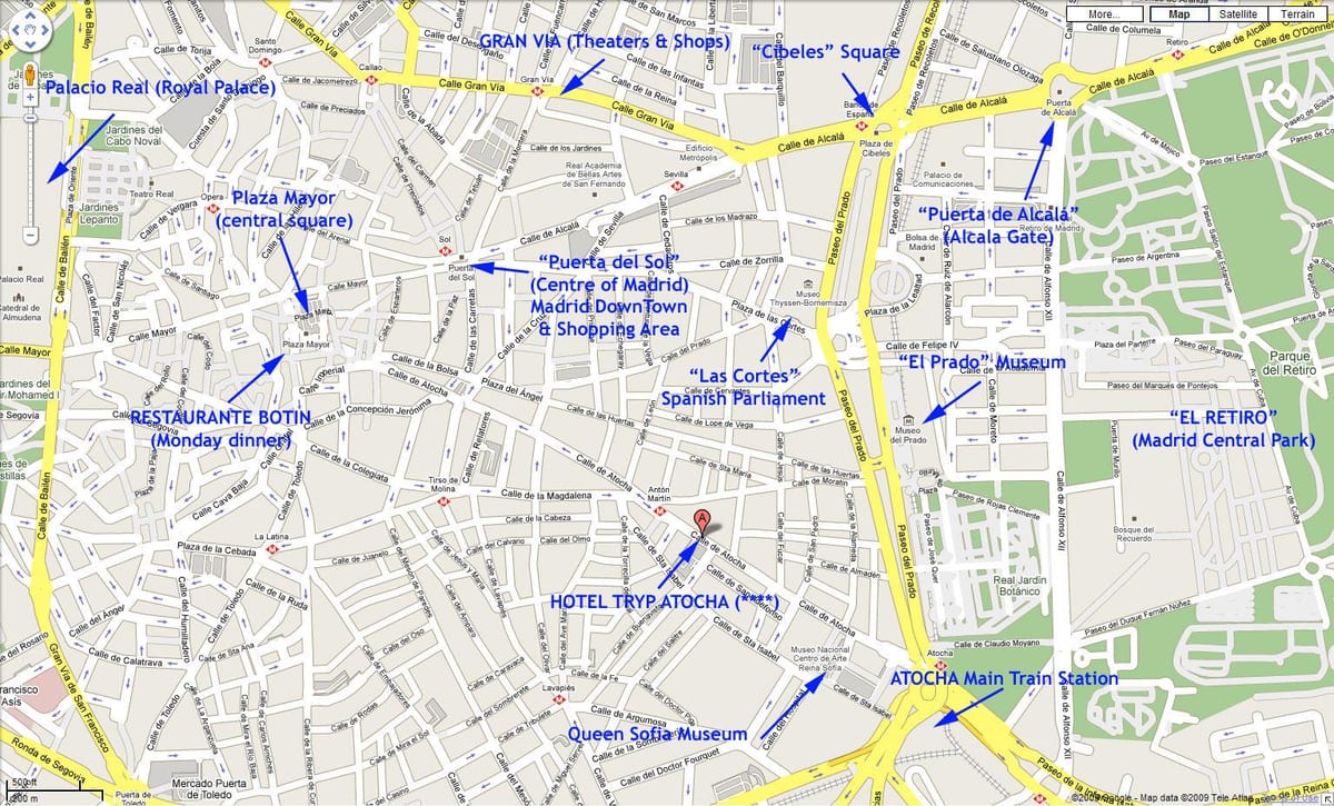 வரைபடம் மத்திய மாட்ரிட், ஸ்பெயின்