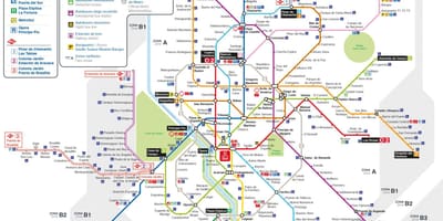 வரைபடம் மாட்ரிட் பொது போக்குவரத்து