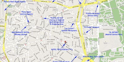 வரைபடம் மத்திய மாட்ரிட், ஸ்பெயின்